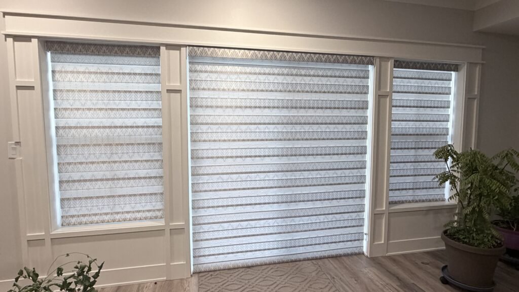 Designer Zebra Blinds in Basement